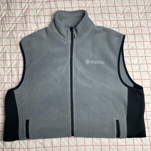 Beretta Full Zip Fleece Vest Men's Size XL Gray Black Pockets Outdoor Polartec